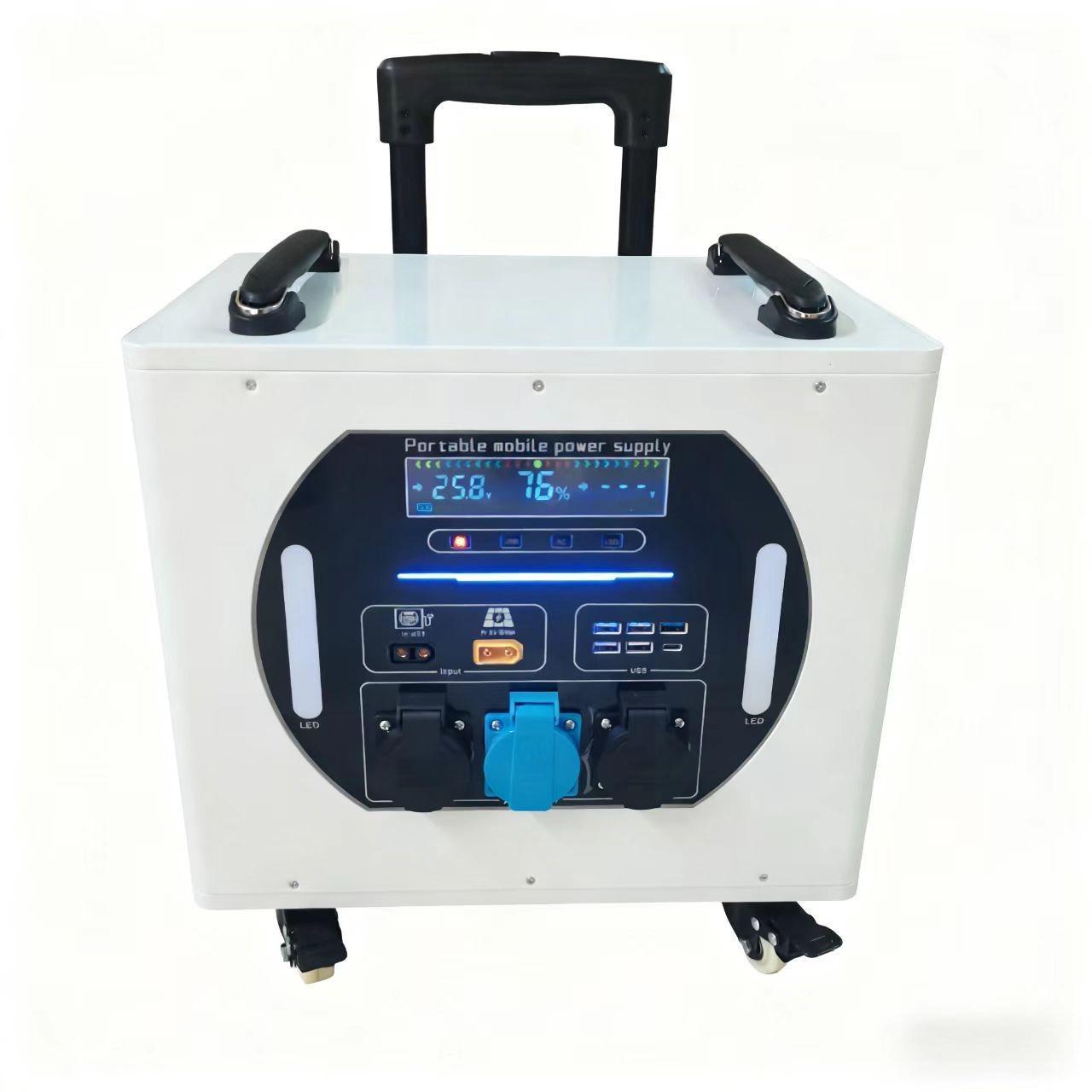 Portable Power Station - สถานีไฟฟ้าพกพาแบบกระเป๋าเดินทาง พรีเมียมเกรด 3000W พร้อมสายรัด สำหรับเก็บพลังงาน ใช้งานกลางแจ้งและในบ้าน