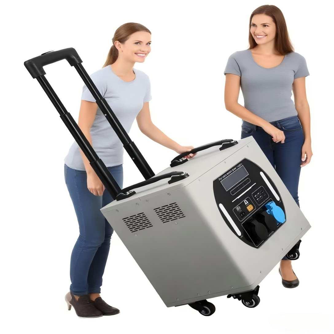 Portable Power Station - กล่องพกพาแบบล้อลากสำหรับใช้งานกลางแจ้ง พร้อมแบตเตอรี่สำรองแบบถอดได้ กำลังไฟ 3000 วัตต์ ความจุ
