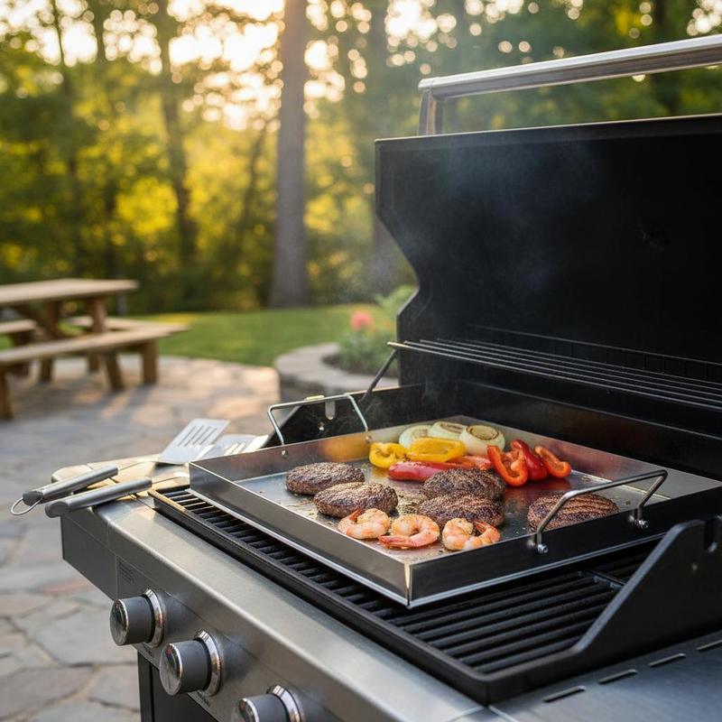 Kitchen Outdoor Camping - เตาปิ้งย่างแบบแบนขนาด 18x16 นิ้ว สำหรับแคมป์ปิ้ง ปาร์ตี้ งานสังสรรค์