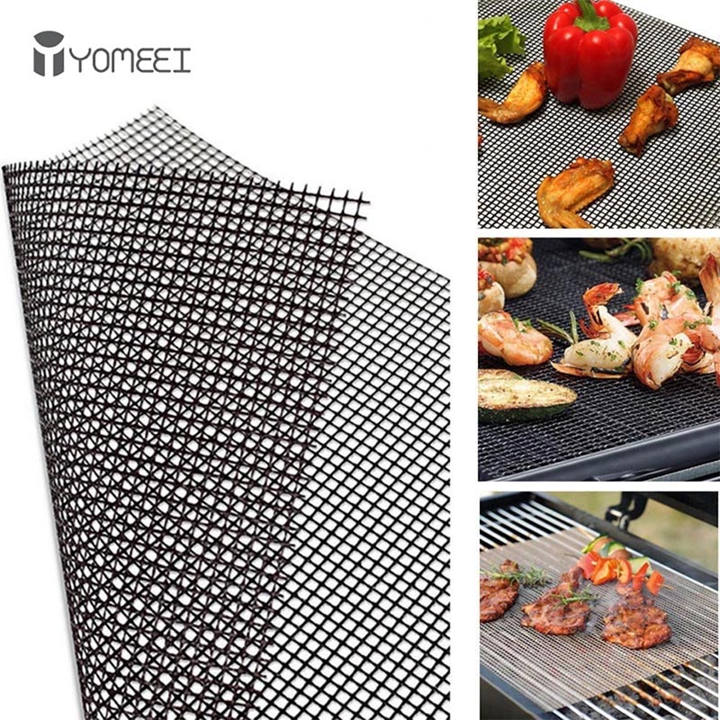 Outdoor Camping Cooking Set - YOMEEI 1Pcs บาร์บีคิวย่างเสื่อ Grid Shape BBQ