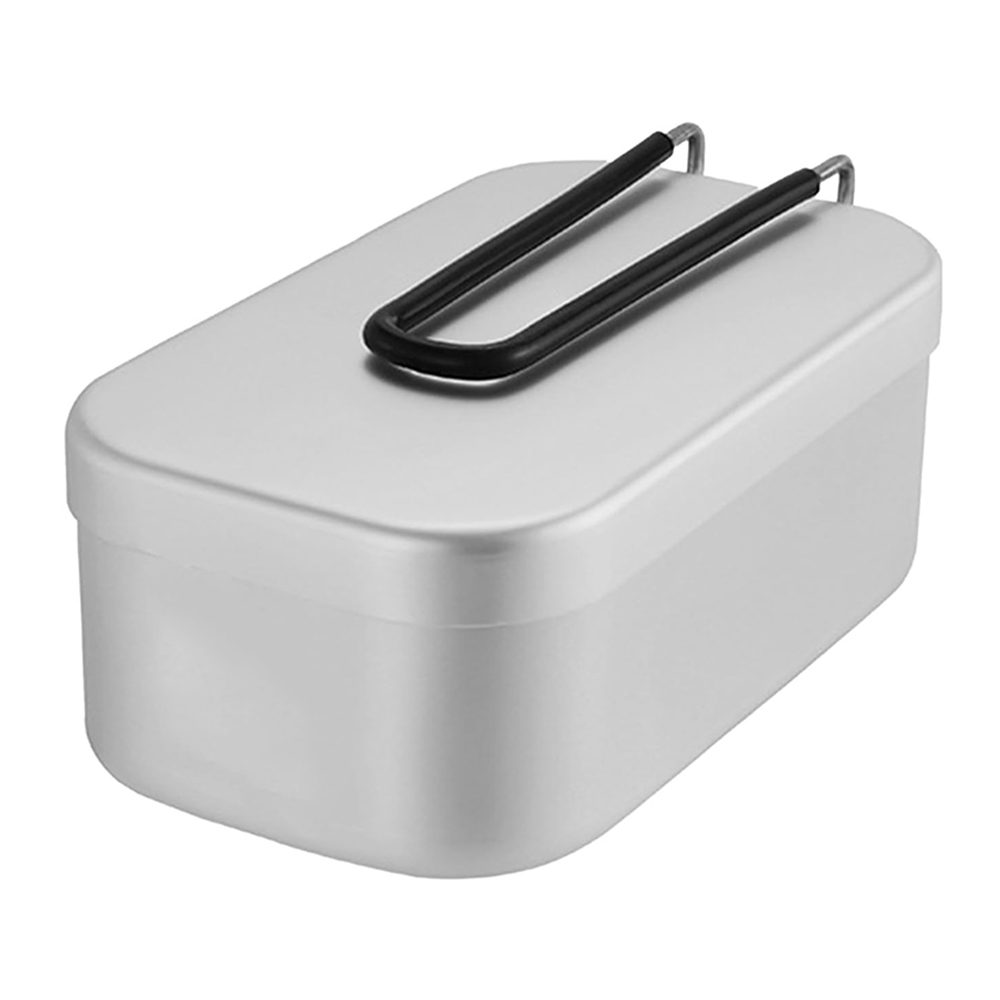 Outdoor Camping Cooking Set - 800ML อลูมิเนียมกล่องอาหารกลางวันกลางแจ้ง Camping เครื่องครัวบนโต๊ะอาหารพับจับกล่องปิคนิคทําอาหารกล่อง Bento สําหรับเดินป่า