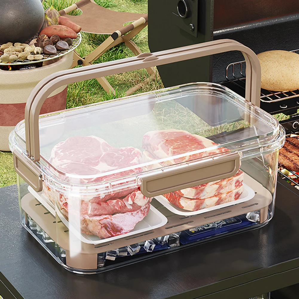 Outdoor Camping Storage Box - ภาชนะเก็บอาหารแบบพกพาขนาดใหญ่ความจุ Airtight Freshness กล่องท่อระบายน้ําสําหรับ Outdoor Picnic