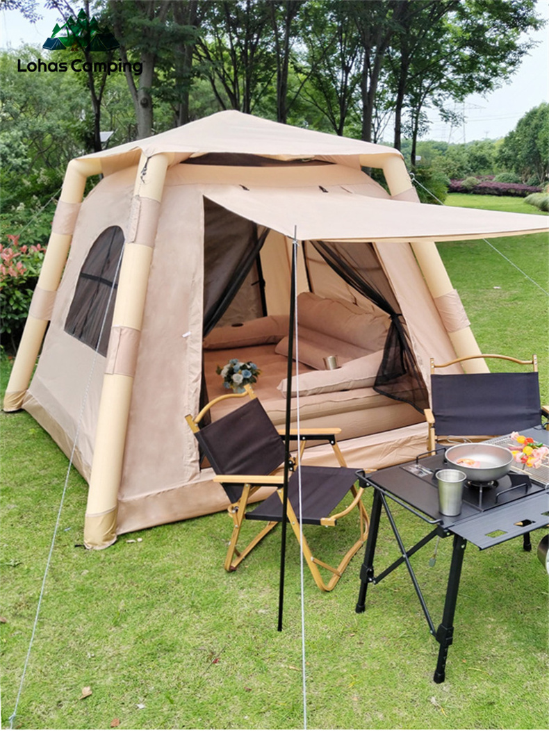 Jinli Outdoor Camping - Lohascamping เต็นท์เป่าลมตั้งแคมป์ขนาดใหญ่สำหรับ4-5คนเต็นท์โดมพักพิงอากาศสำหรับครอบครัวเดินป่าเต็นท์กลางแจ้งแบบสัมผัสเดียว
