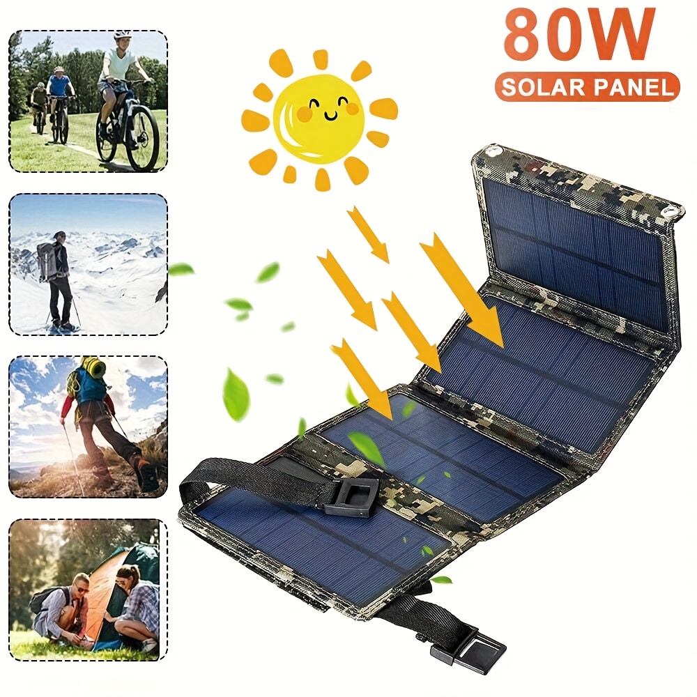 Outdoor In Camping - [แผงโซลาร์เซลล์] แผงโซลาร์เซลล์แบบพับได้ขนาด 80 วัตต์ | เหมาะสำหรับการเดินทางกลางแจ้ง