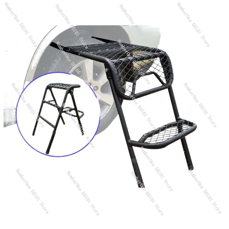 Outdoor Camping Folding Table - บันไดพับได้และโต๊ะอเนกประสงค์สำหรับใช้งานกลางแจ้ง โครงสร้างทนทาน น้ำหนักเบา เหมาะสำหรับการเดินทางด้วยรถบ้านและการตั้งแคมป์