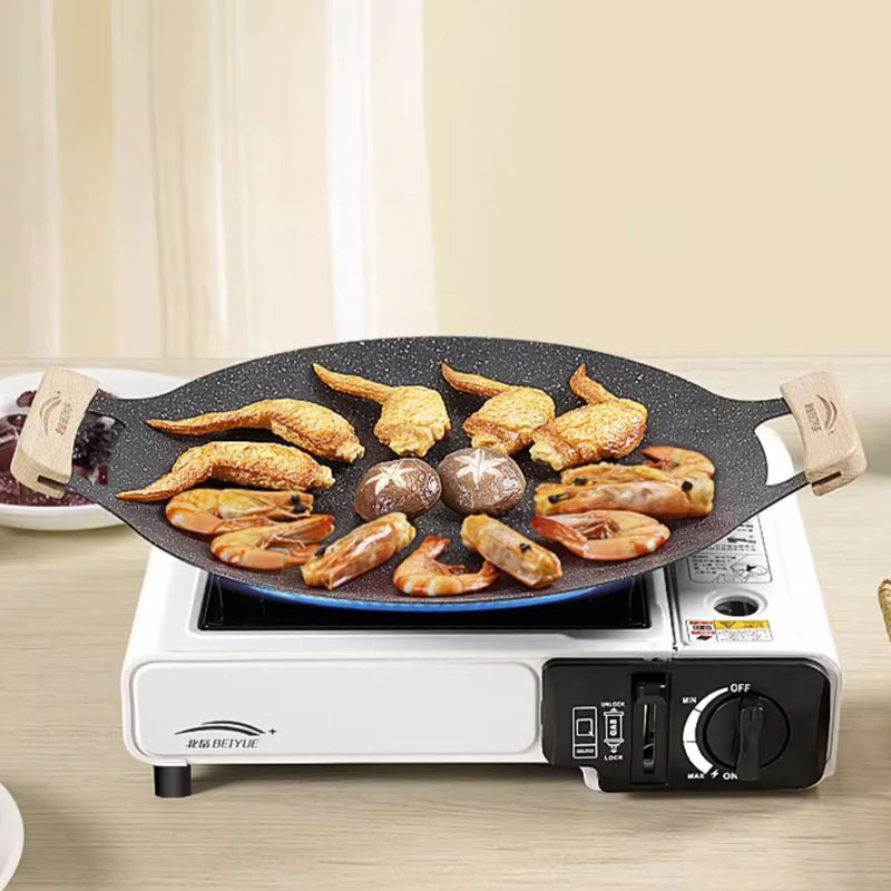 Outdoor Camping Cooking Set - ﻿ กระทะปิ้งย่างสำหรับตั้งแคมป์กลางแจ้ง ขนาด 26/30/33 ซม. แบบเกาหลี