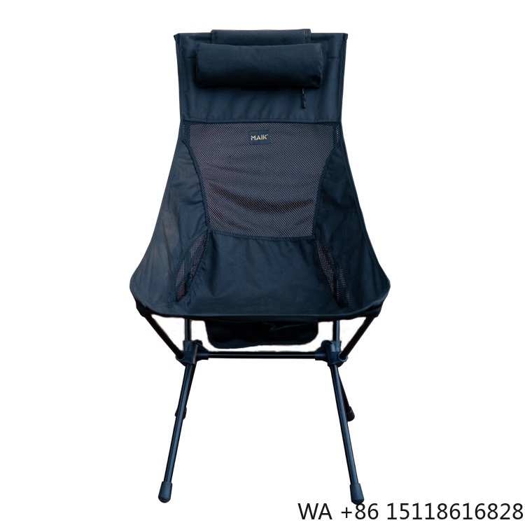 Outdoor Camping Warehouse - เก้าอี้พับพกพาพนักพิงสูง สำหรับชายหาด สวน แคมป์ปิ้ง น้ำหนักเบา โครงอะลูมิเนียมอัลลอย