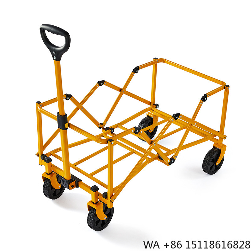 Outdoor Camping Folding Table - รถเข็นพับได้แบบพกพา ความจุขนาดใหญ่ สำหรับกิจกรรมกลางแจ้ง ช้อปปิ้ง และตั้งแคมป์