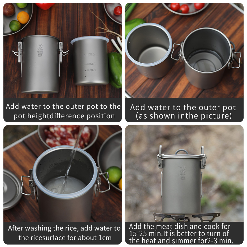 KEITH หม้อหุงข้าวไทเทเนียมบริส - Outdoor Camping Cooking Set บทวิจารณ์และราคา