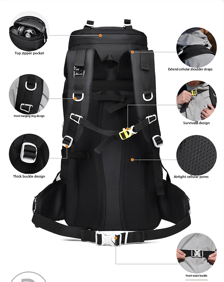 กระเป๋าเป้สะพายหลังเดินป่าขนาด - Outdoor Camping Backpack บทวิจารณ์และราคา