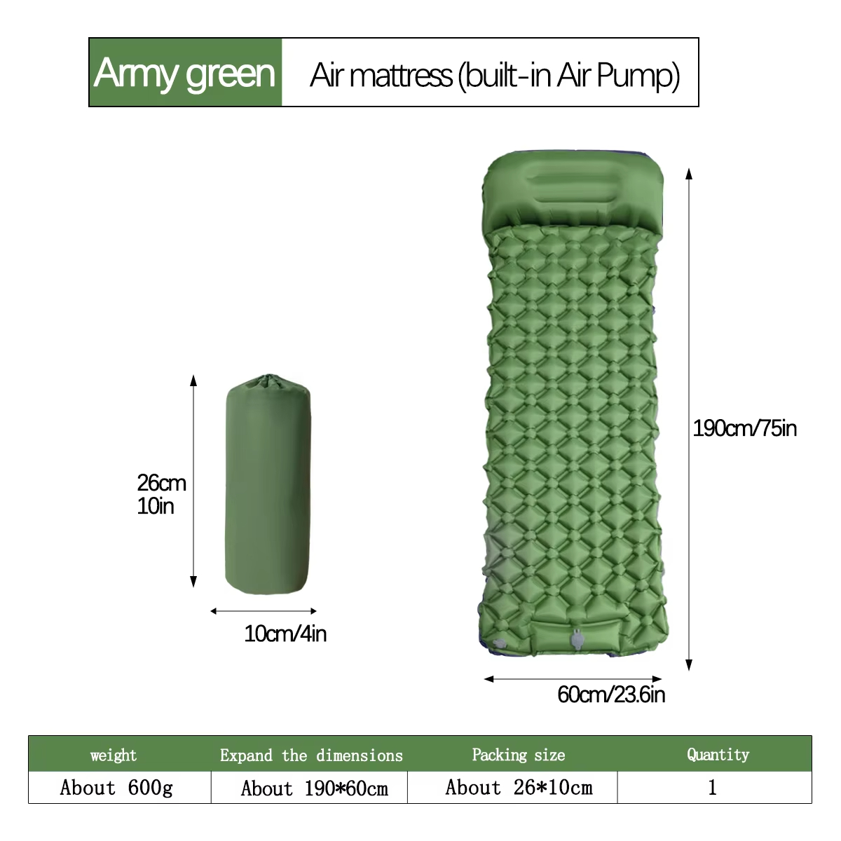 ที่นอนเป่าลมสำหรับตั้งแคมป์กลา - Outdoor In Camping บทวิจารณ์และราคา
