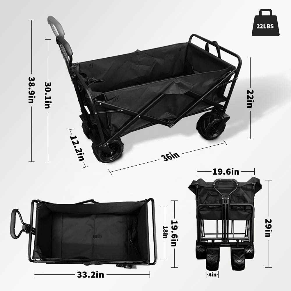 รถเข็นพับได้ขนาดใหญ่ ล้อใหญ่ ร - Outdoor Camping Folding Table บทวิจารณ์และราคา