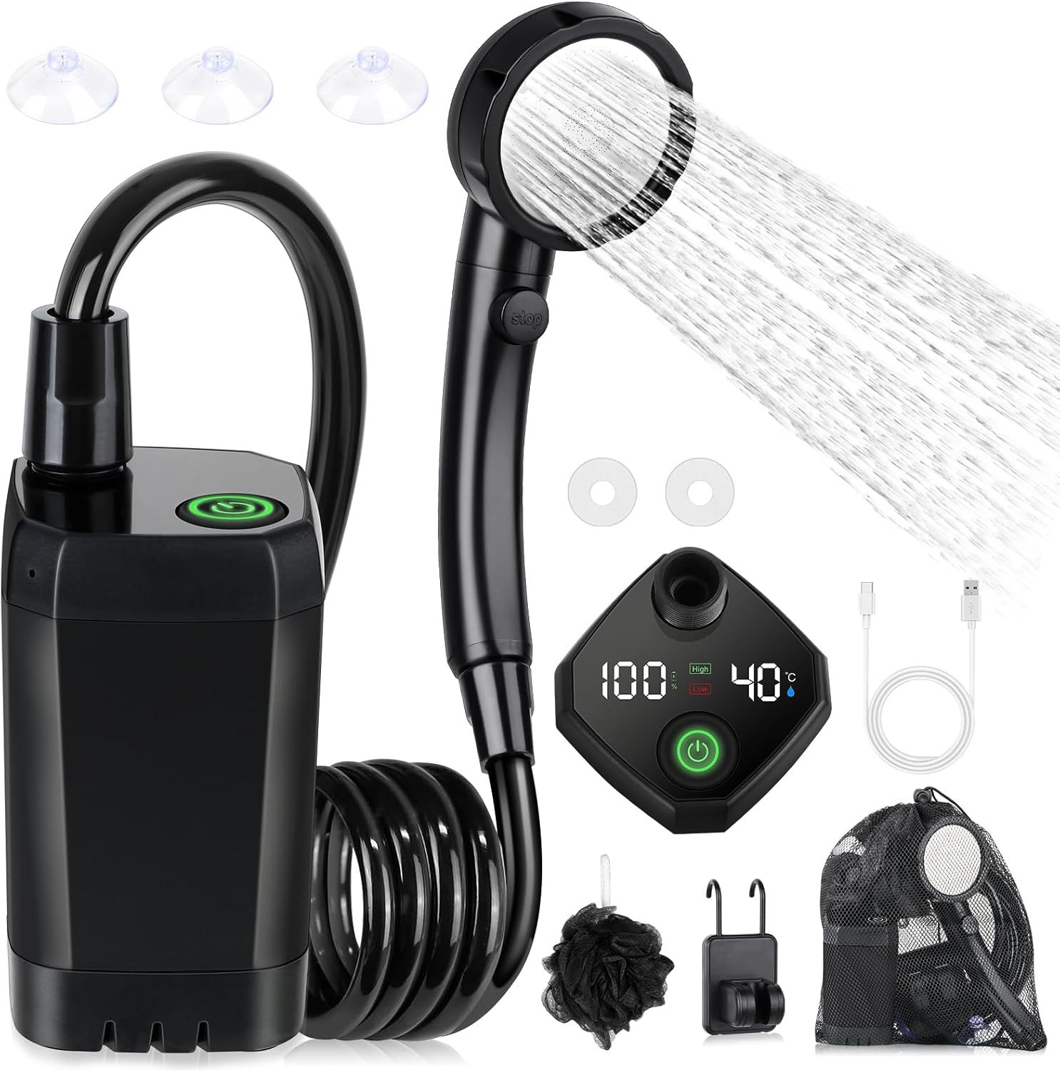 ฝักบัวไฟฟ้าแบบพกพา ใช้งานกลางแ - Outdoor Camping Showers บทวิจารณ์และราคา