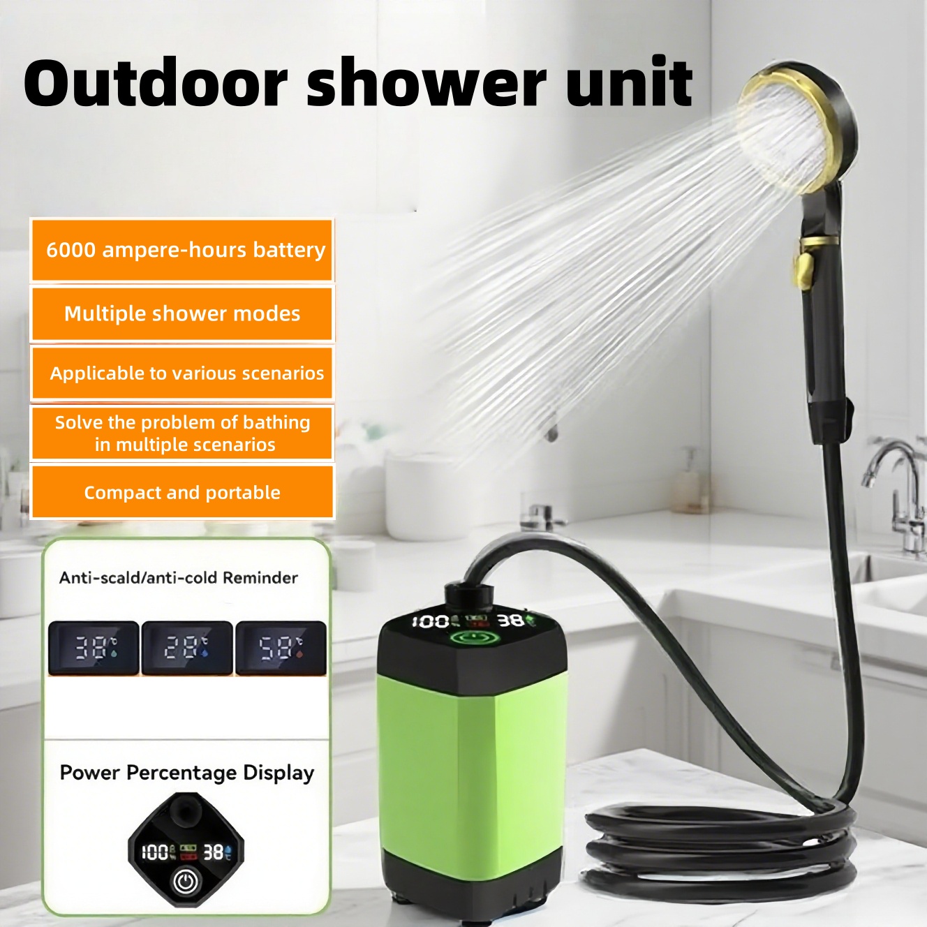 เครื่องอาบน้ำไฟฟ้าแบบพกพาสำหรั - Outdoor Camping Showers บทวิจารณ์และราคา