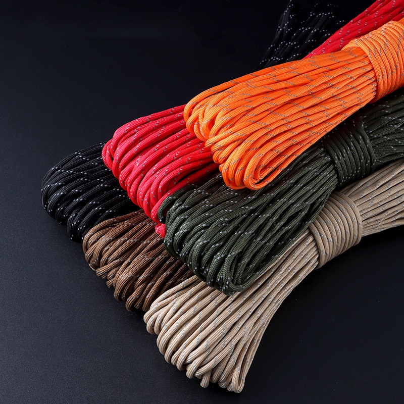 Paracord สะท้อนแสง 550 ทหาร 7  - Outdoor Camping Extension Cord บทวิจารณ์และราคา