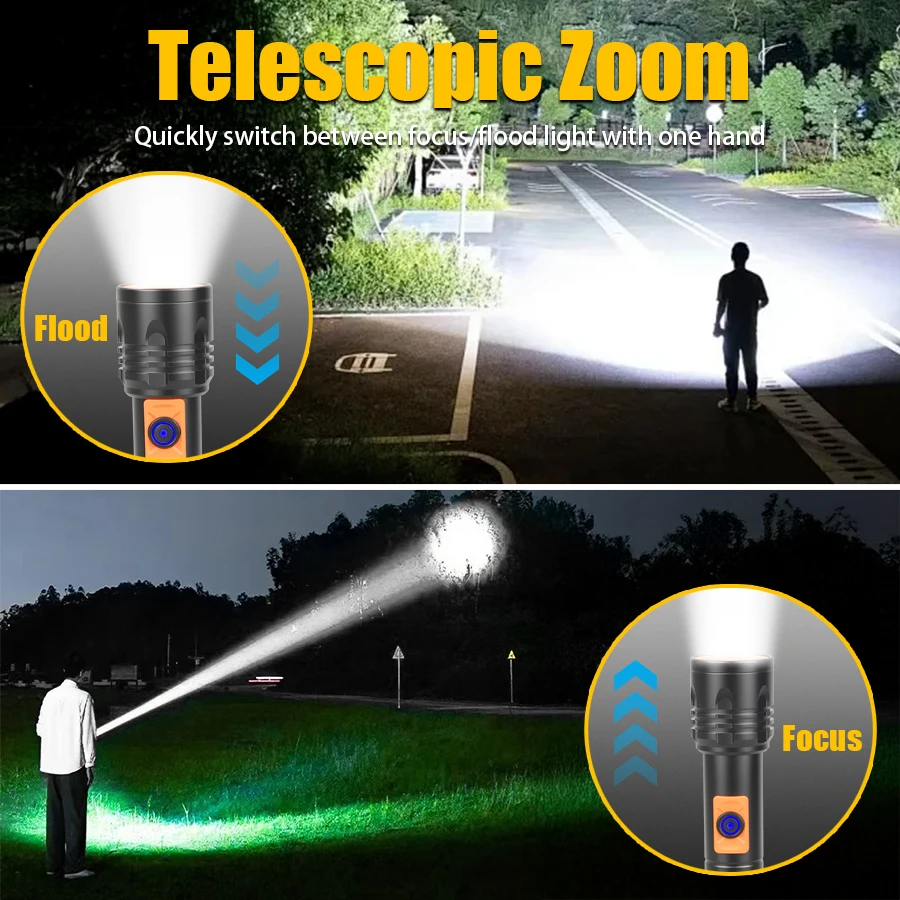 ไฟฉาย LED พลังงานสูงไฟฉายแบบชา - Outdoor Camping And Fishing บทวิจารณ์และราคา