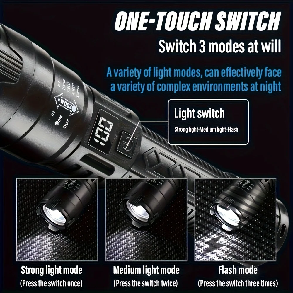 ไฟฉาย LED ยุทธวิธี 2000LM ชาร์ - Outdoor Camping And Fishing บทวิจารณ์และราคา