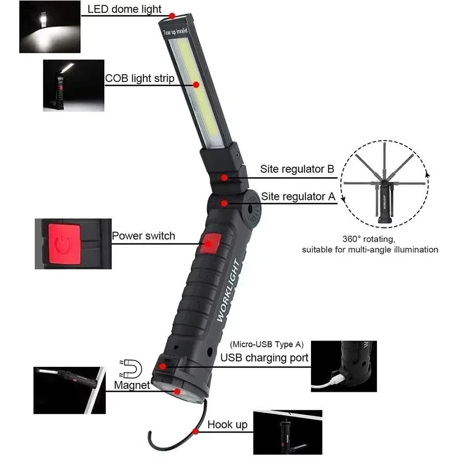 ไฟฉายแม่เหล็กแบบชาร์จไฟได้แบบพ - Outdoor Camping And Fishing บทวิจารณ์และราคา
