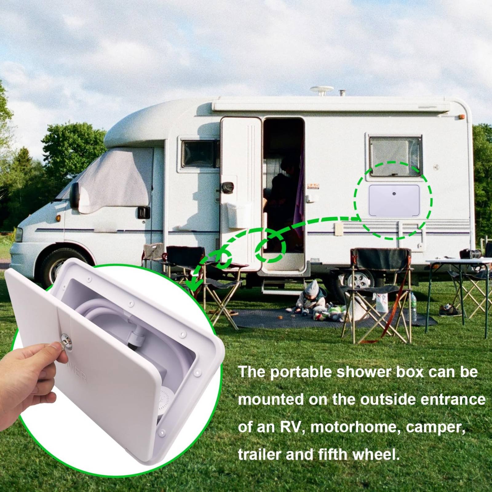 กล่องฝักบัวภายนอกรถบ้าน RV ชุด - Outdoor Camping Showers บทวิจารณ์และราคา