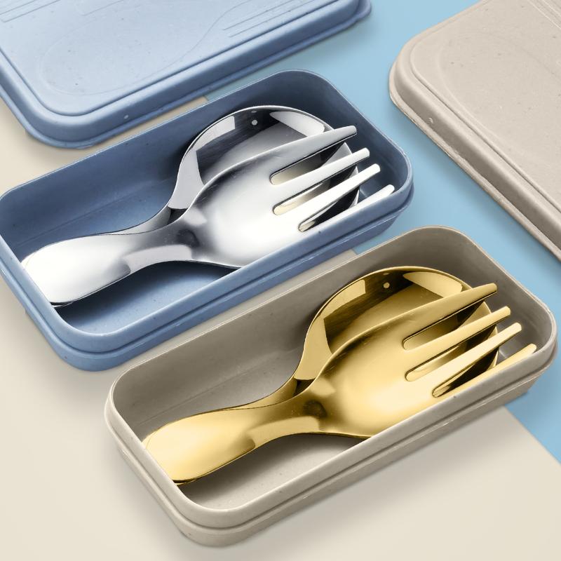 ชุดช้อนส้อมสแตนเลส 2 ชิ้น แบบพ - Outdoor Camping Cooking Set บทวิจารณ์และราคา