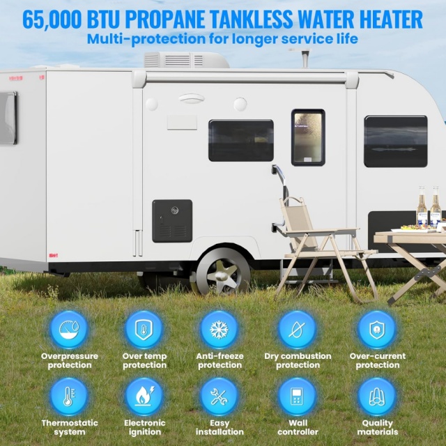 เครื่องทำน้ำอุ่นแก๊สแบบพกพา 12 - Outdoor Camping Showers บทวิจารณ์และราคา