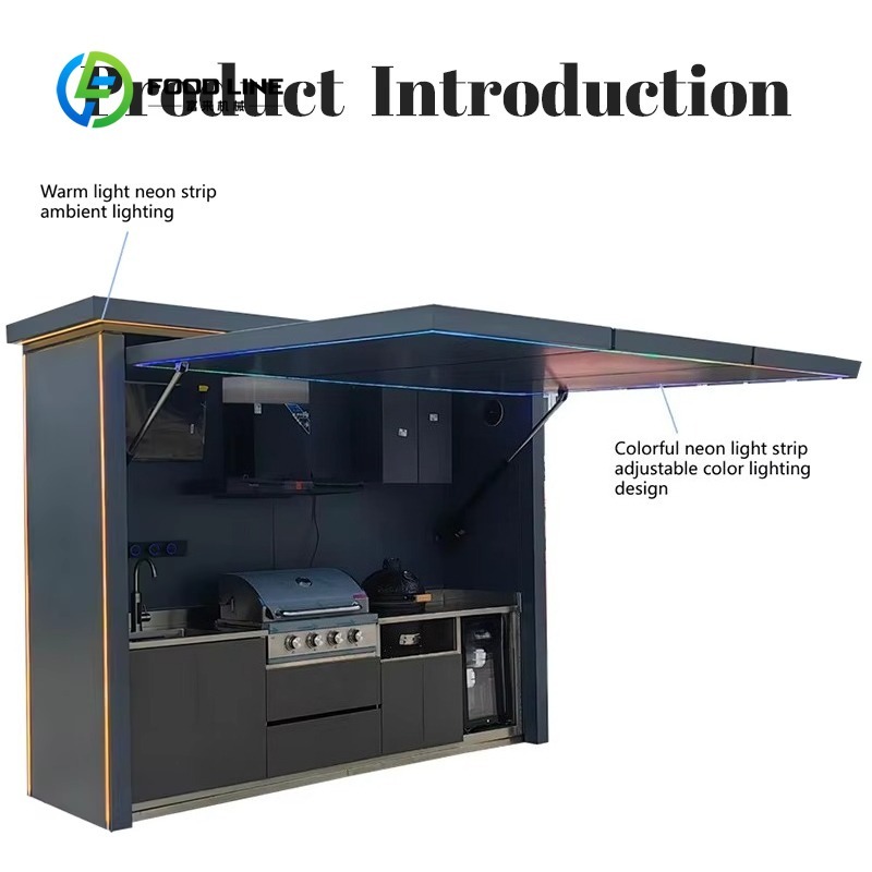 รถเข็นครัวกลางแจ้งแบบพกพาปรับแ - Outdoor Camping Kitchen With Sink บทวิจารณ์และราคา
