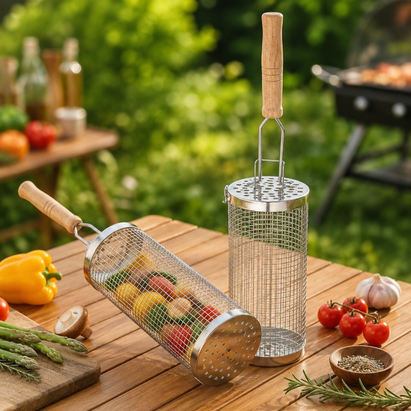 ชุดตะกร้าย่างบาร์บีคิวทรงกลม ส - Outdoor Camping Cooking Set บทวิจารณ์และราคา