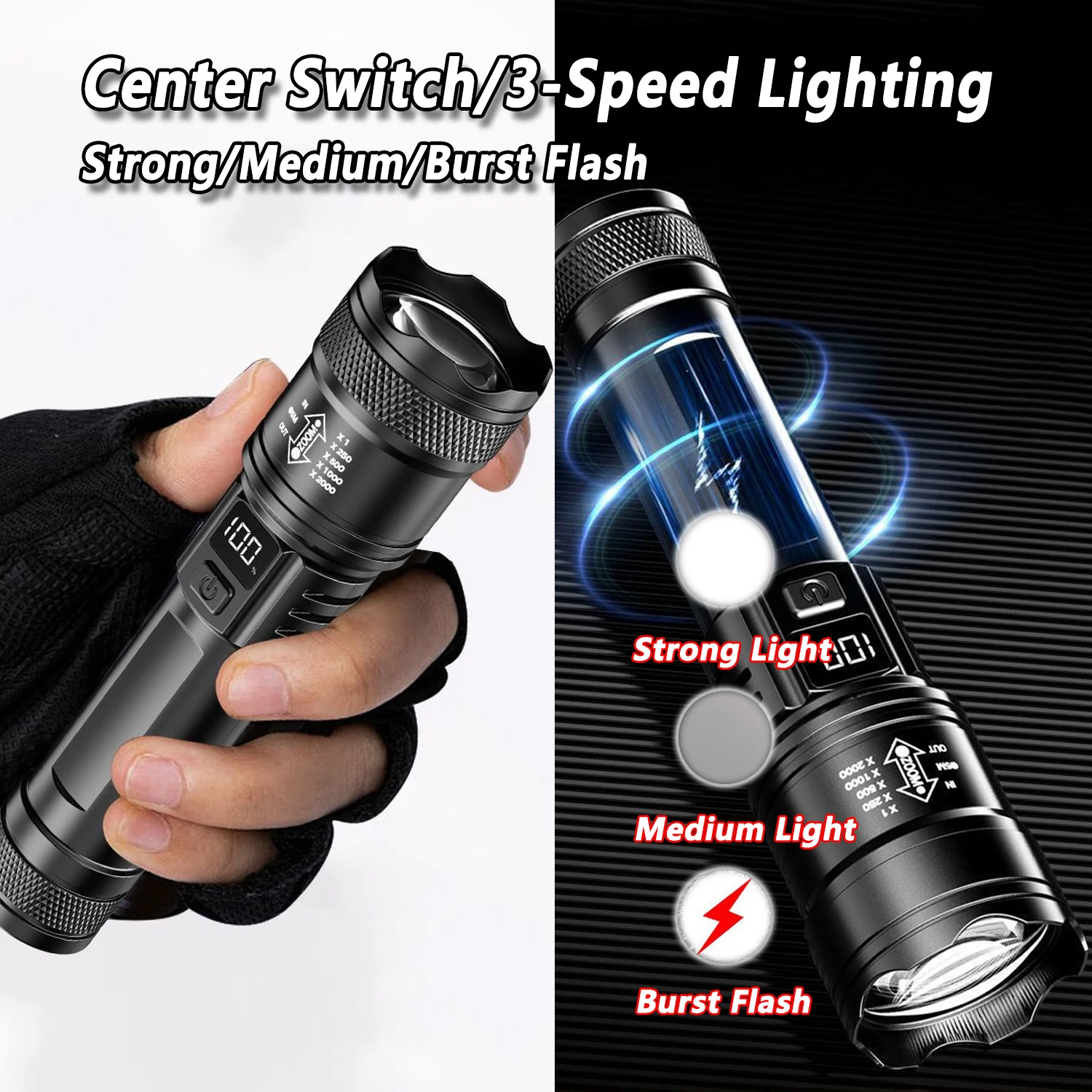 ไฟฉาย LED Ultra Bright 2000LM  - Outdoor Camping And Fishing บทวิจารณ์และราคา
