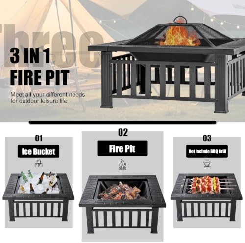 โต๊ะเตาไฟเหล็กทรงสี่เหลี่ยมขนา - Outdoor Camping Fireplace บทวิจารณ์และราคา