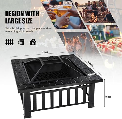 โต๊ะเตาไฟเหล็กทรงสี่เหลี่ยมขนา - Outdoor Camping Fireplace บทวิจารณ์และราคา