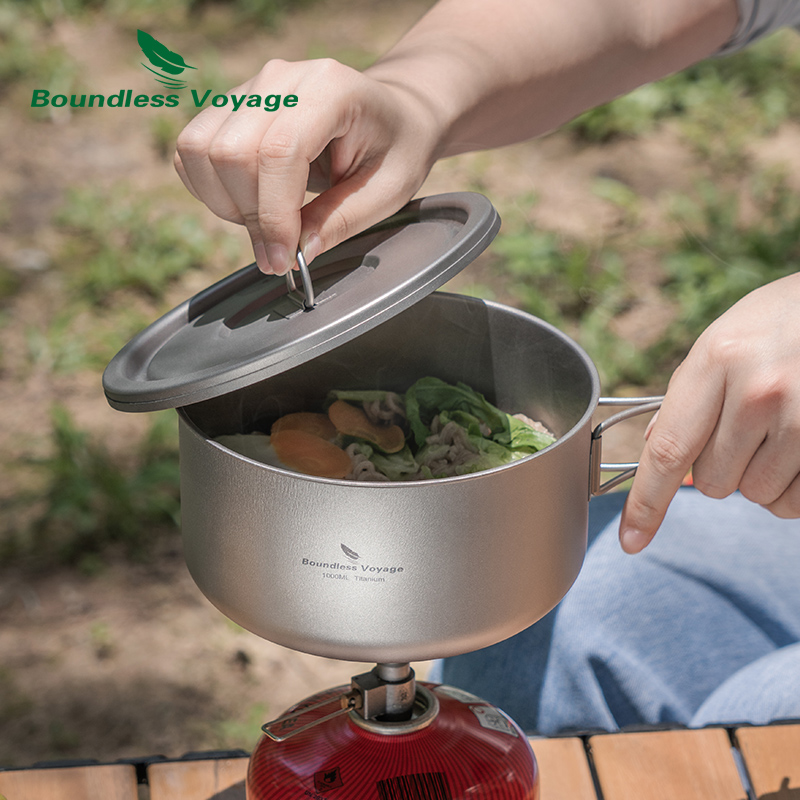 Boundless Voyage ไทเทเนียม Cam - Outdoor Camping Cooking Set บทวิจารณ์และราคา