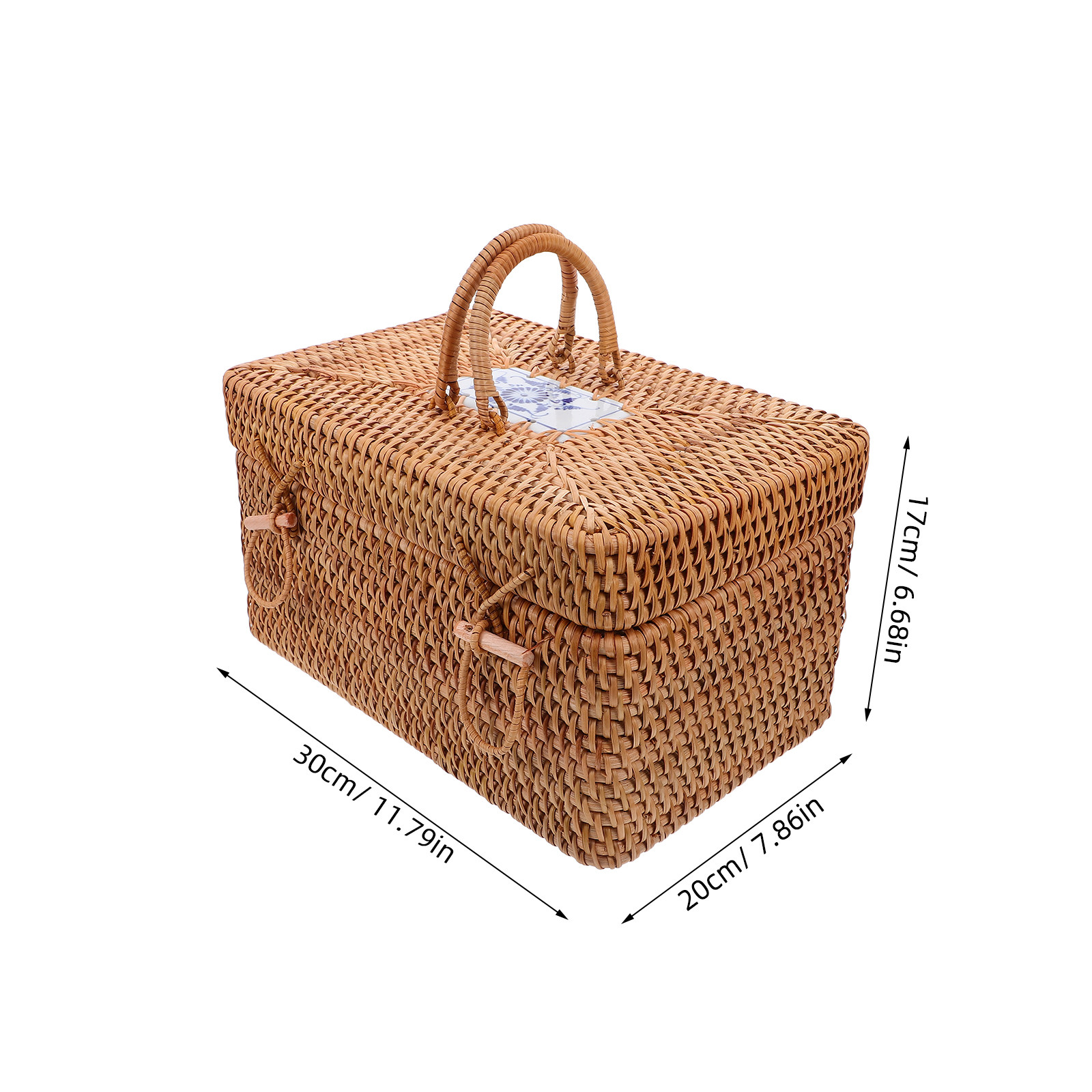 ตะกร้าปิกนิกหวายสานมือพร้อมหูจ - Outdoor Camping Storage Box บทวิจารณ์และราคา