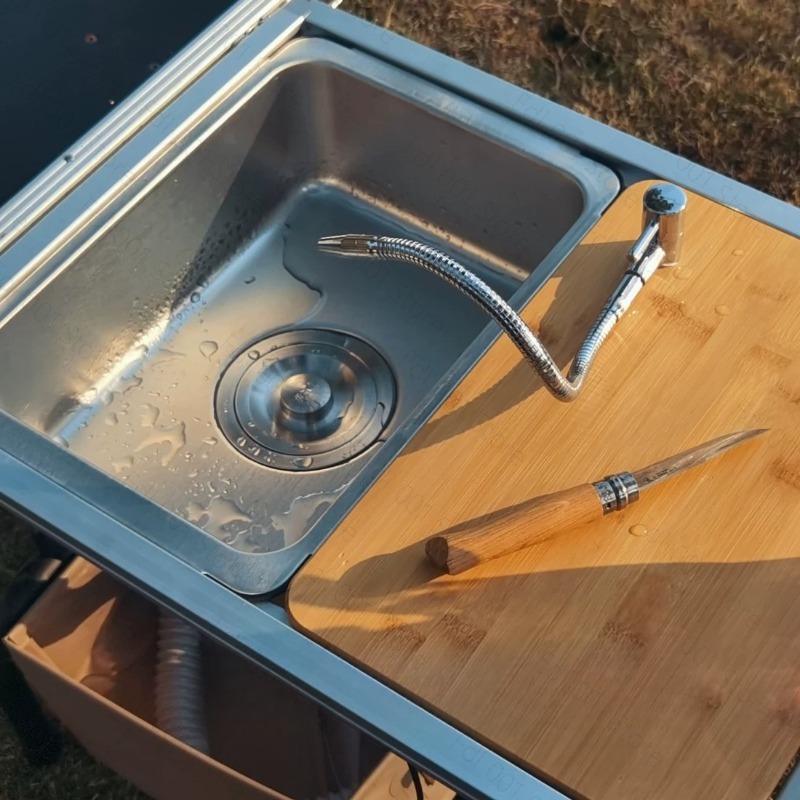 โมดูลอ่างล้างจานสำหรับตั้งแคมป - Outdoor Camping Kitchen With Sink บทวิจารณ์และราคา