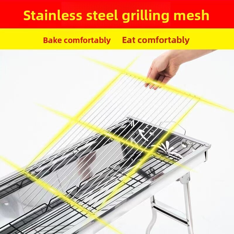 เตาย่างบาร์บีคิวถ่านแบบพับได้ข - Outdoor Camping Cooking Set บทวิจารณ์และราคา