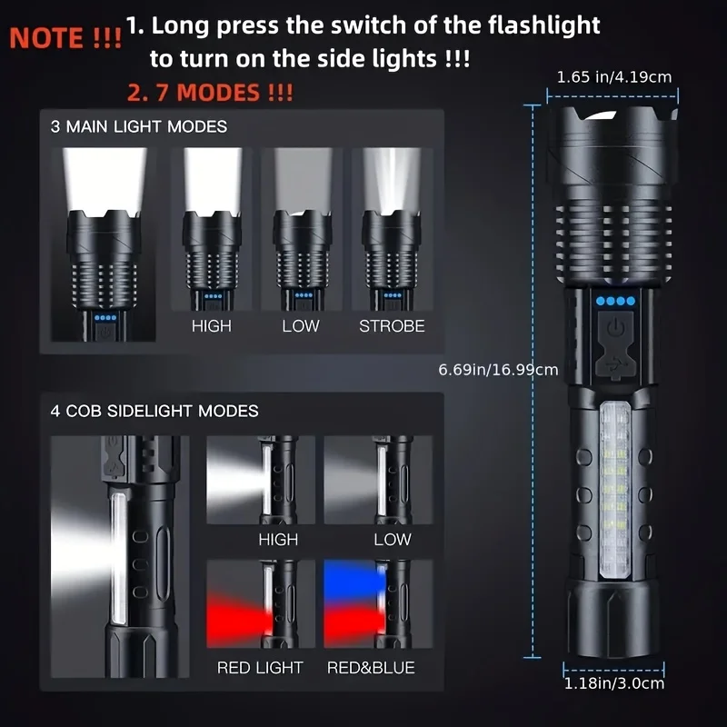 ไฟฉาย LED กำลังสูง พร้อมหน้าจอ - Outdoor Camping And Fishing บทวิจารณ์และราคา