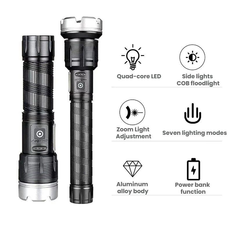 ไฟฉาย LED กำลังสูงแบบยืดหดได้  - Outdoor Camping And Fishing บทวิจารณ์และราคา